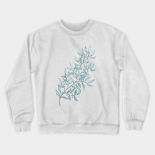 Eucalyptus Leaf Crewneck Sweatshirt by B-ARTIZAN